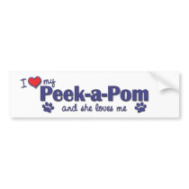 I Love My Peek-a-Pom (Female Dog) bumper stickers by dogadoodle I Love My Peek-a-Pom (Female Dog) bumper stickers