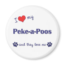 I Love My Peke-a-Poos (Multiple Dogs) magnets