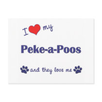 I Love My Peke-a-Poos (Multiple Dogs) postcards by dogadoodle I Love My Peke-a-Poos (Multiple Dogs) postcards