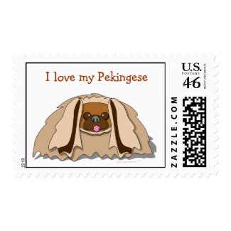 I Love My Pekingese Cartoon Pekingese Dog Postage stamp