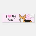 I Love My Pembroke Welsh Corgi Bumper Stickers