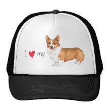 I Love my Pembroke Welsh Corgi Hats