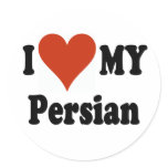 I Love My Persian Cat Merchandise Stickers