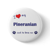 I Love My Pineranian (Male Dog) buttons