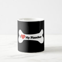 I Love My Pinscher - Dog Bone Mug