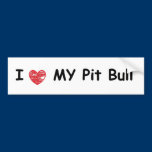 I Love My Pit Bull Bumper Sticker bumper stickers