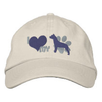 I Love my Pit Bull embroidered hats