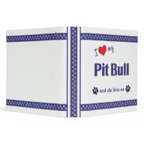 I Love My Pit Bull (Female Dog) 3 Ring Binders