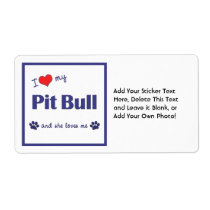I Love My Pit Bull (Female Dog) Shipping Labels