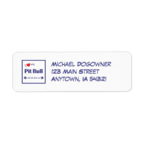 I Love My Pit Bull (Female Dog) Custom Return Address Labels