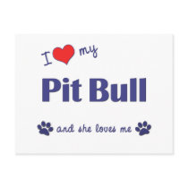 I Love My Pit Bull (Female Dog) Postcards