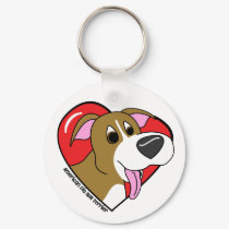 I Love my Pit Bull Keychain (Cartoon)
