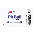 I Love My Pit Bull Mix (Female Dog) Postage Stamp