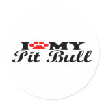 I Love My Pit Bull Stickers