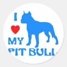 I Love My Pit Bull Sticker