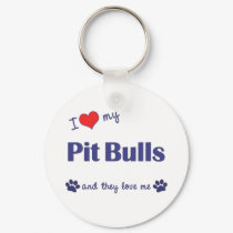 I Love My Pit Bulls (Multiple Dogs) keychains by thatsalottadogs I Love My Pit Bulls (Multiple Dogs) keychains