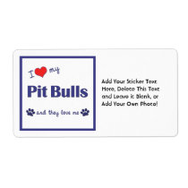 I Love My Pit Bulls (Multiple Dogs) Custom Shipping Label