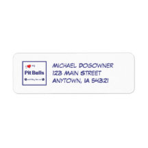 I Love My Pit Bulls (Multiple Dogs) Return Address Labels