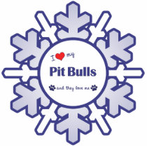 I Love My Pit Bulls (Multiple Dogs) Ornament photo sculptures