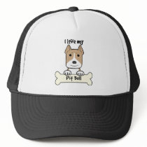 I Love My Pitbull hats
