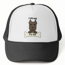 I Love My Pitbull hats