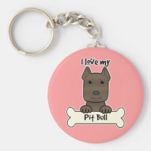 I Love My Pitbull Key Chain