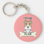 I Love My Pitbull Key Chains