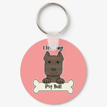 I Love My Pitbull keychains