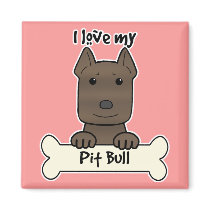 I Love My Pitbull magnets