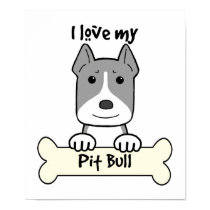 I Love My Pitbull posters by dogcartoons I Love My Pitbull posters