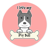 I Love My Pitbull stickers by dogcartoons I Love My Pitbull stickers
