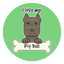 I Love My Pitbull stickers by dogcartoons I Love My Pitbull stickers