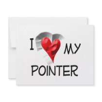 I Love My Pointer Personalized Invite