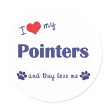 I Love My Pointers (Multiple Dogs) stickers