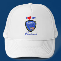 I Love My Police Husband hats