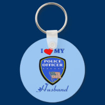 I Love My Police Husband keychains