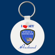I Love My Police Husband keychains