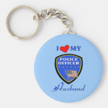 I Love My Police Husband Keychain