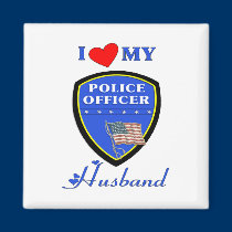 I Love My Police Husband magnets