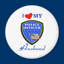 I Love My Police Husband magnets
