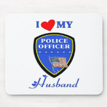 I Love My Police Husband mousepads