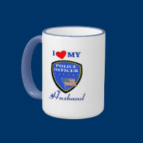 I Love My Police Husband mugs