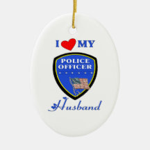 I Love My Police Husband Ornament