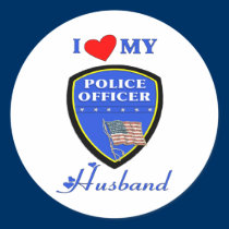 I Love My Police Husband stickers