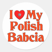 I Love My Polish Babcia (Grandmother) Stickers