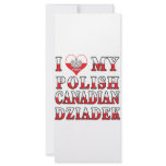 I Love My Polish Canadian Dziadek Flag rack cards