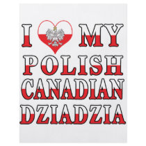 I Love My Polish Canadian Dziadzia Flag flyers
