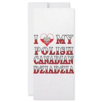 I Love My Polish Canadian Dziadzia Flag rack cards
