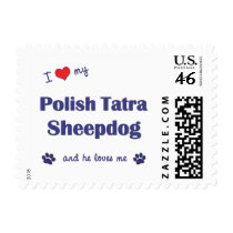 I Love My Polish Tatra Sheepdog (Male Dog) Stamps