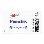 I Love My Pomchis (Multiple Dogs) postage